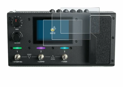 Immagine del dispositivo Headrush MX5 con un'ampia varietà di protezioni per lo schermo.