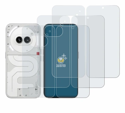 Immagine del dispositivo Nothing Phone (2a) (Fronte+Retro) con un'ampia varietà di protezioni per lo schermo.