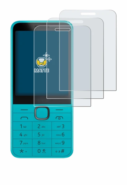 Immagine del dispositivo Nokia 235 4G (2024) con un'ampia varietà di protezioni per lo schermo.
