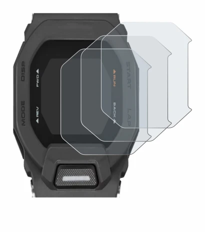 Immagine del dispositivo Casio G-Shock GBD-200 con un'ampia varietà di protezioni per lo schermo.
