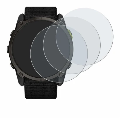 Immagine del dispositivo Garmin Enduro 3 con un'ampia varietà di protezioni per lo schermo.