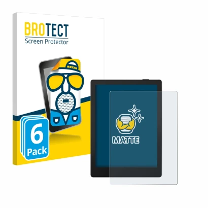 Parte frontale di una confezione del prodotto con il logo del marchio BROTECT. Accanto è raffigurato il dispositivo Boox Go 6 