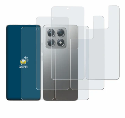 Immagine del dispositivo Xiaomi 14T Pro (Fronte+Retro) con un'ampia varietà di protezioni per lo schermo.