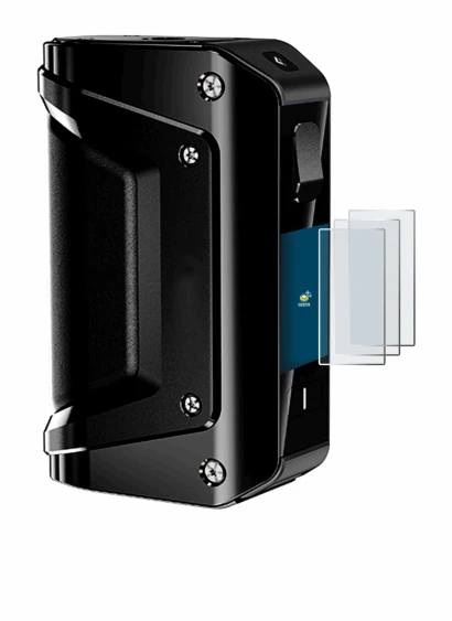Immagine del dispositivo geekvape Aegis 3 con un'ampia varietà di protezioni per lo schermo.