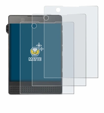 Immagine del dispositivo Light Phone 3 con un'ampia varietà di protezioni per lo schermo.