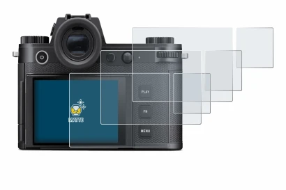 Immagine del dispositivo Leica SL3-S (Display + display a spalla) con un'ampia varietà di protezioni per lo schermo.