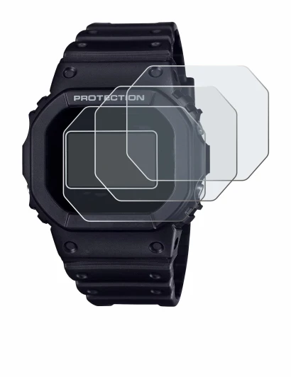 Immagine del dispositivo Casio G-Shock DW-5600RL-1 con un'ampia varietà di protezioni per lo schermo.
