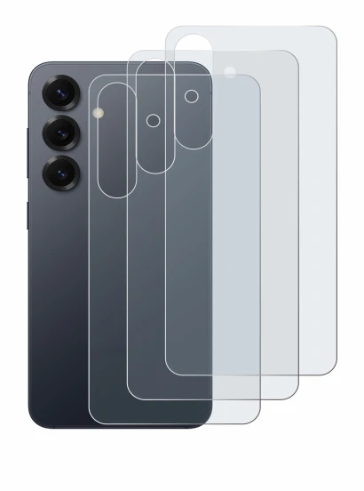 Immagine del dispositivo Samsung Galaxy S25 (Posteriore) con un'ampia varietà di protezioni per lo schermo.