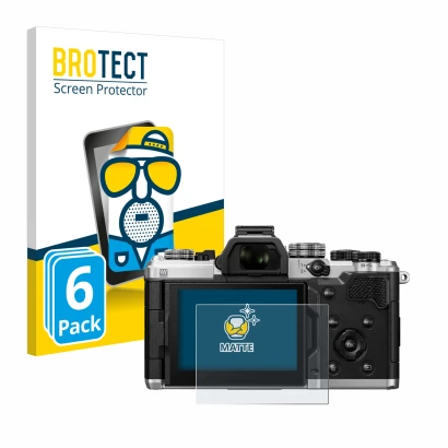 Parte frontale di una confezione del prodotto con il logo del marchio BROTECT. Accanto è raffigurato il dispositivo OM System
