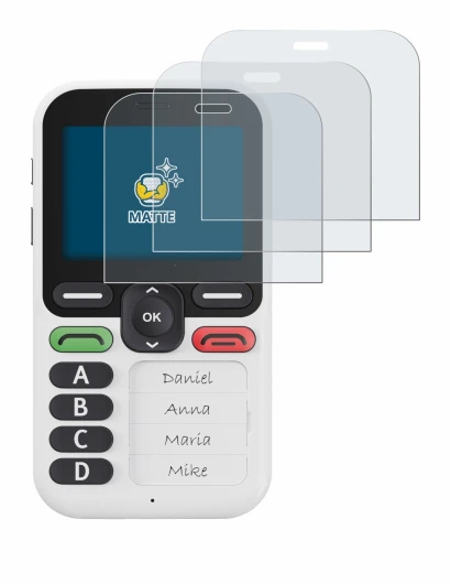 Immagine del dispositivo Doro Leva X10 con un'ampia varietà di protezioni per lo schermo.