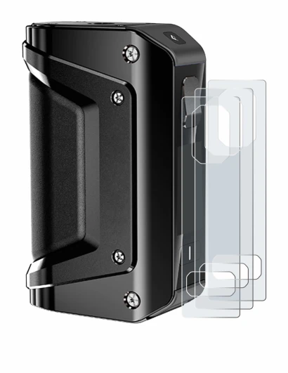 Immagine del dispositivo GeekVape Aegis Legend 3 con un'ampia varietà di protezioni per lo schermo.