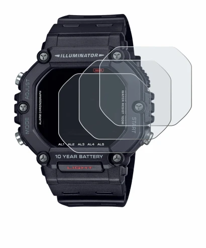 Immagine del dispositivo Casio AE-1600H con un'ampia varietà di protezioni per lo schermo.