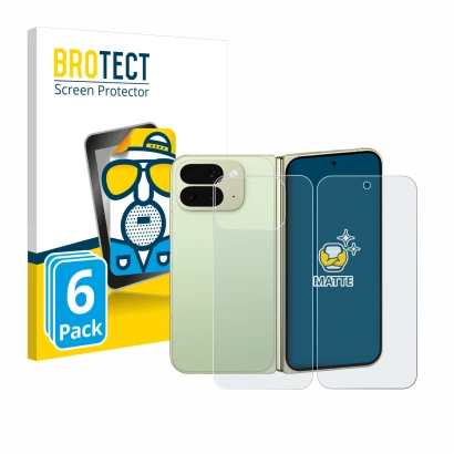 Parte frontale di una confezione del prodotto con il logo del marchio BROTECT. Accanto è raffigurato il dispositivo Google Pix