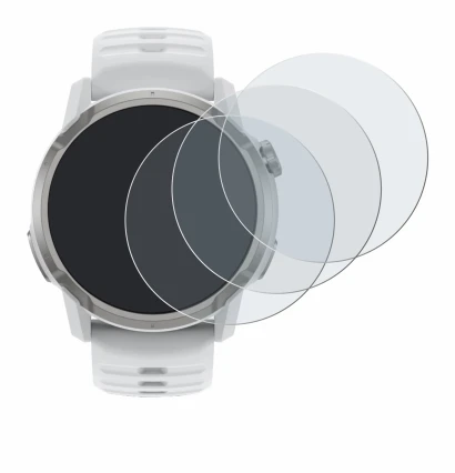 Immagine del dispositivo Coros Apex 4 (46 mm) con un'ampia varietà di protezioni per lo schermo.