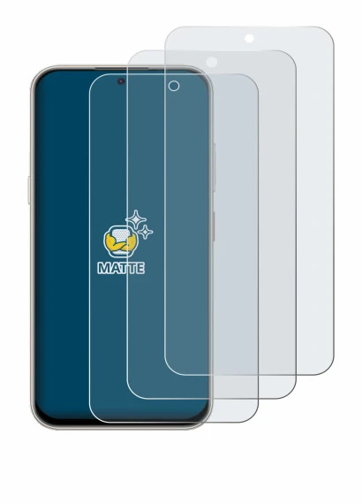 Immagine del dispositivo Nubia V80 Pro con un'ampia varietà di protezioni per lo schermo.