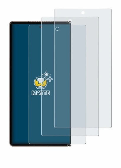 Immagine del dispositivo Huawei Mate XT Ultimate con un'ampia varietà di protezioni per lo schermo.