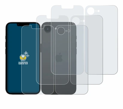 Immagine del dispositivo Apple iPhone 17e (Fronte+Retro) con un'ampia varietà di protezioni per lo schermo.