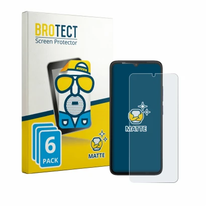 Parte frontale di una confezione del prodotto con il logo del marchio BROTECT. Accanto è raffigurato il dispositivo TCL K70 SE