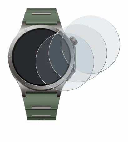Immagine del dispositivo OnePlus Watch 4 con un'ampia varietà di protezioni per lo schermo.