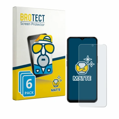 Parte frontale di una confezione del prodotto con il logo del marchio BROTECT. Accanto è raffigurato il dispositivo Blackview 
