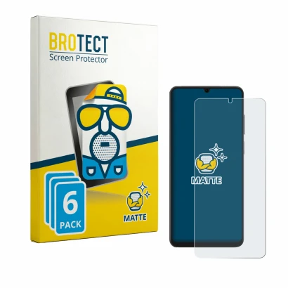Parte frontale di una confezione del prodotto con il logo del marchio BROTECT. Accanto è raffigurato il dispositivo Honor X6d