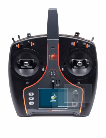 Immagine del dispositivo Spektrum NX7e Plus con un'ampia varietà di protezioni per lo schermo.