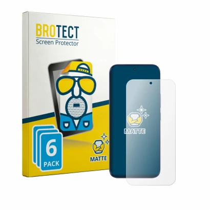 Parte frontale di una confezione del prodotto con il logo del marchio BROTECT. Accanto è raffigurato il dispositivo Tecno Camo