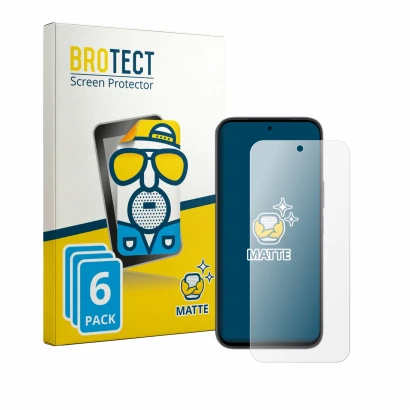 Parte frontale di una confezione del prodotto con il logo del marchio BROTECT. Accanto è raffigurato il dispositivo Honor X6e 