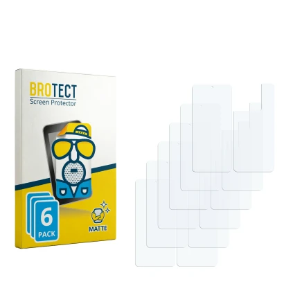 Parte frontale di una confezione del prodotto con il logo del marchio BROTECT. Accanto si trova la protezione per lo schermo c