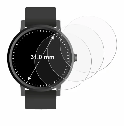 Immagine del dispositivo Orologi (circolare, ø: 31 mm) con un'ampia varietà di protezioni per lo schermo.