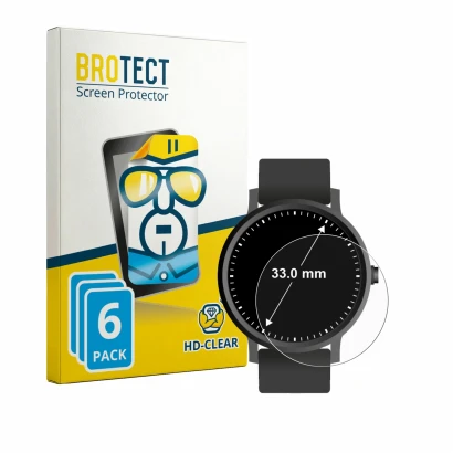 Parte frontale di una confezione del prodotto con il logo del marchio BROTECT. Accanto è raffigurato il dispositivo Orologi (C