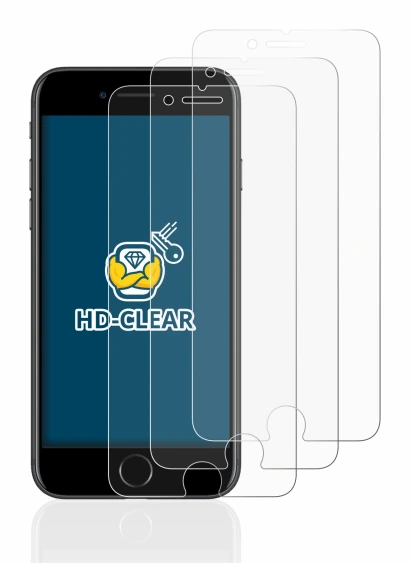 Immagine del dispositivo Apple iPhone 7 con un'ampia varietà di protezioni per lo schermo.
