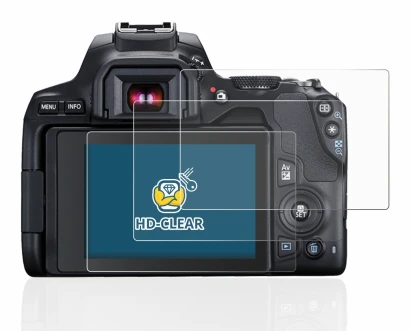 Immagine del dispositivo Canon EOS 250D con un'ampia varietà di protezioni per lo schermo.