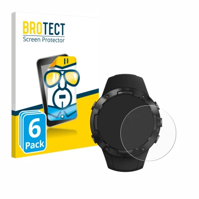 Parte frontale di una confezione del prodotto con il logo del marchio BROTECT. Accanto è raffigurato il dispositivo Suunto 5 c