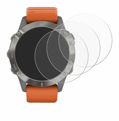 Immagine del dispositivo Garmin Fenix 6 Pro Solar con un'ampia varietà di protezioni per lo schermo.
