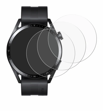 Immagine del dispositivo Huawei Watch GT 3 (46 mm) con un'ampia varietà di protezioni per lo schermo.