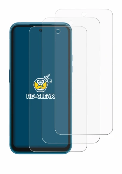 Immagine del dispositivo Nokia XR20 con un'ampia varietà di protezioni per lo schermo.