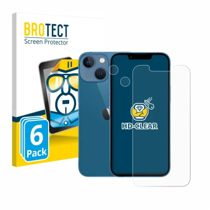 Parte frontale di una confezione del prodotto con il logo del marchio BROTECT. Accanto è raffigurato il dispositivo Apple iPho