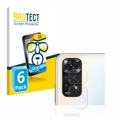 Parte frontale di una confezione del prodotto con il logo del marchio BROTECT. Accanto è raffigurato il dispositivo Xiaomi Red