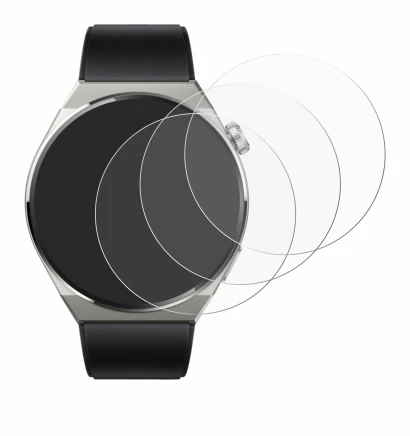 Immagine del dispositivo Huawei Watch GT 3 Pro Titanium (46mm) con un'ampia varietà di protezioni per lo schermo.