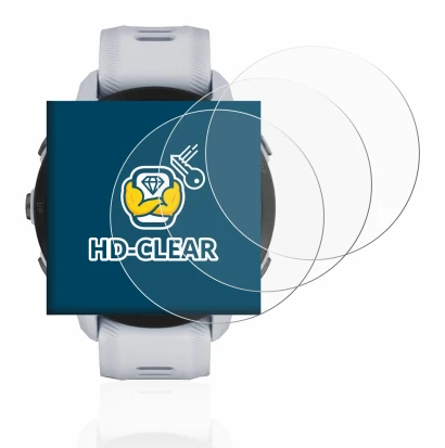 Immagine del dispositivo Garmin Forerunner 955 Solar con un'ampia varietà di protezioni per lo schermo.