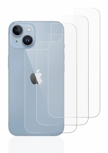 Immagine del dispositivo Apple iPhone 14 (Posteriore) con un'ampia varietà di protezioni per lo schermo.