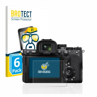 Parte frontale di una confezione del prodotto con il logo del marchio BROTECT. Accanto è raffigurato il dispositivo Sony Alpha