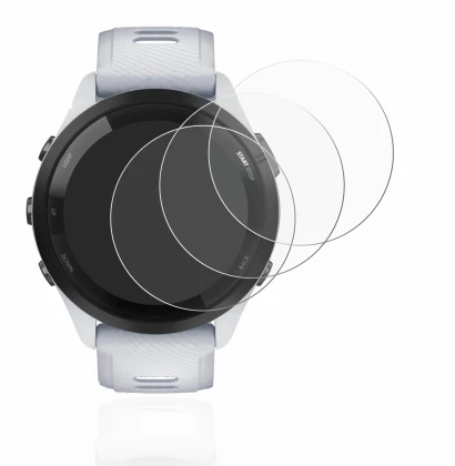 Immagine del dispositivo Garmin Forerunner 265 (46 mm) con un'ampia varietà di protezioni per lo schermo.
