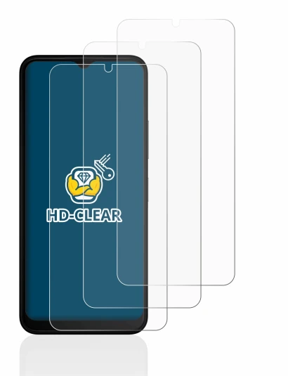 Immagine del dispositivo Nokia C22 con un'ampia varietà di protezioni per lo schermo.