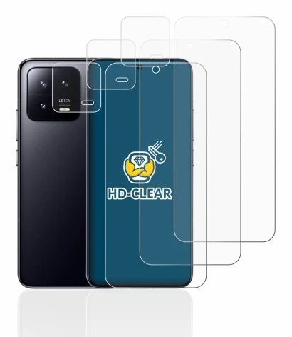 Immagine del dispositivo Xiaomi 13 (Fronte+Fotocamera) con un'ampia varietà di protezioni per lo schermo.