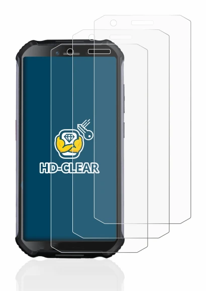 Immagine del dispositivo Doogee S41 con un'ampia varietà di protezioni per lo schermo.