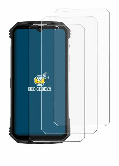 Immagine del dispositivo Doogee S100 con un'ampia varietà di protezioni per lo schermo.