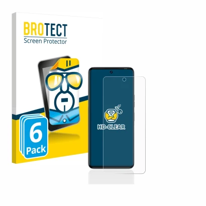 Parte frontale di una confezione del prodotto con il logo del marchio BROTECT. Accanto è raffigurato il dispositivo Tecno Camo