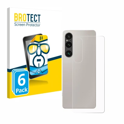 Parte frontale di una confezione del prodotto con il logo del marchio BROTECT. Accanto è raffigurato il dispositivo Sony Xperi